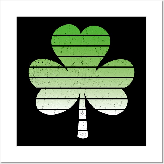 Funny St Patricks Day Vintage Retro Clover Wall Art by trendingoriginals